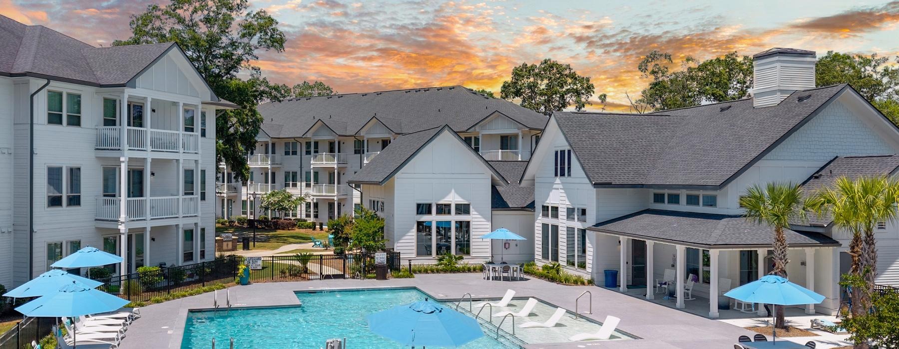 a pool in a backyard